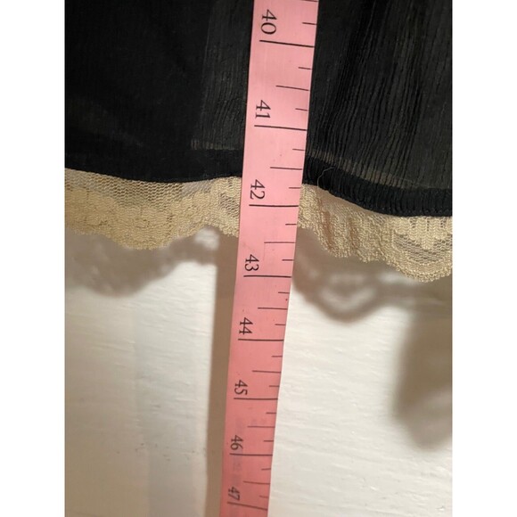 Michael Kors Black Tiered Silk Slip Dress Lace Sheer Tan Y2K 90s Size 10 - Picture 15 of 16